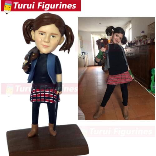 Personalized bobble head figures custom doll art little girl violinist bobblehead figurines customized clay sculpture dolls gift