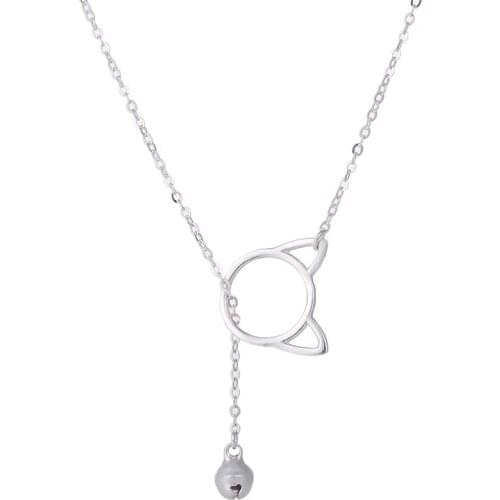 SMJEL New Fashion Cute Cat Kitty Bell Necklace for Women Lucky ketting Cat Jewelry Pendants Necklaces Accessories collier Gifts