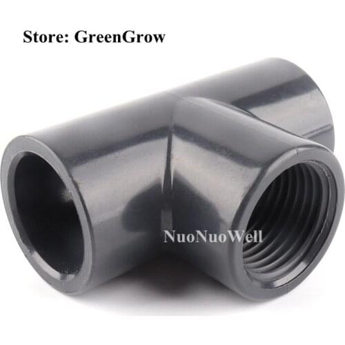 ANSI 1pc 21.34 26.67 33.4mm To 1/2" 3/4" 1" Hi-Quality UPVC Tee Connectors Aquarium Tank Garden Irrigation Water Pipe Joints