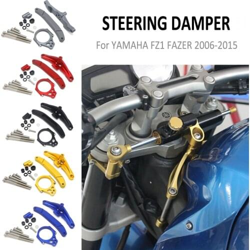 Stabilizer Linear Dampers Mounting Support For Yamaha FZ1 FAZER 2006 - 2015 Motorcycle CNC Aluminum Steering Damper Bracket Set