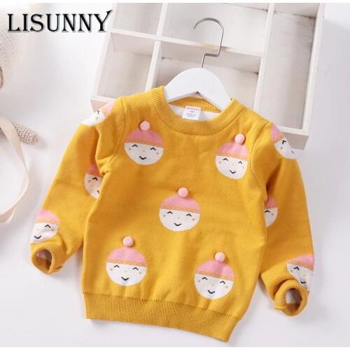 Girls Sweater 2021 Autumn Winter O-Neck COTTON Cartoon Baby Jumper Children Sweaters Toddler Pullover Kids Knitted Clothes 2-7y