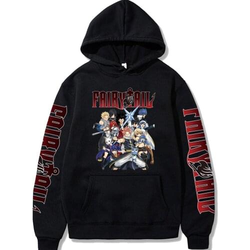 Fairy Tail Unisex Hoodies Japanese Anime Printed Mens Hoodie Streetwear Casual Spring Autumn Fleece Sweatshirt Harajuku