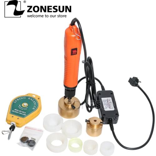ZONESUN 10-50mm Large Capping Machine Handheld Electric Tightener Screwing Capper Plastic Bottle Capping Tool