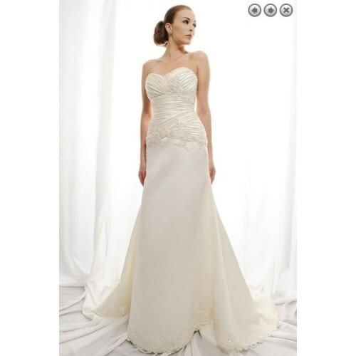 Ślub wesele vintage 2020 new woman designer bridal plus size simple long satin lace empire waist custom Bespoke Wedding Dresses