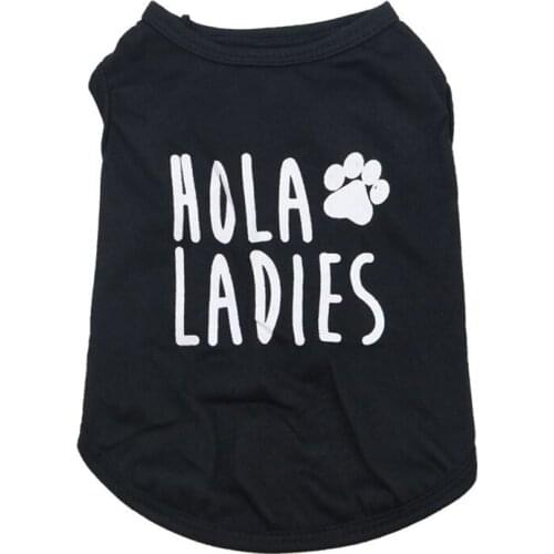 Hola Ladies Summer Dog T-shirt Pure Cotton Dog Clothes for French Bulldog Soft Breathable Pet Costume 2020 Fashion