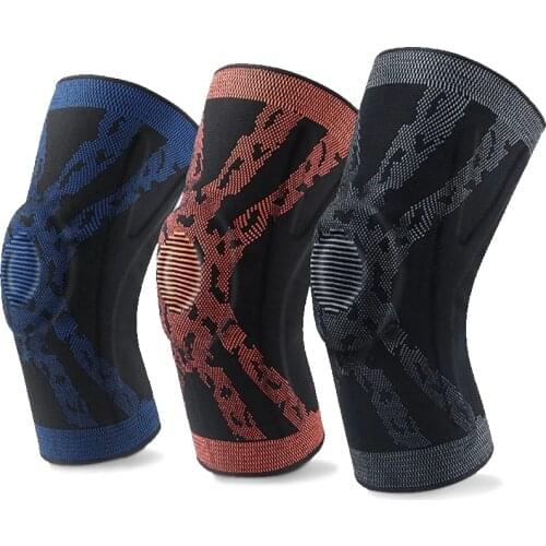 1PCS Professional Sports Knee Pads Silicone Non-Slip Compression Mens Basketball Football Running Knee Pads Protective Tool