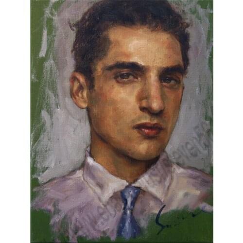 100% Handmade Oil Painting Hand Gay Man Male Portrait of a Young Boy Man sex art 002