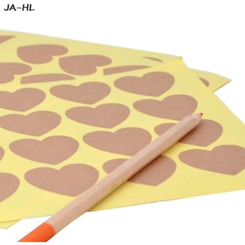 120pcs Handmade Products Blank Kraft Heart Sticker for DIY Gift Point Sticker For Party Favor Gift Bag Candy Box Decor Hot Sale