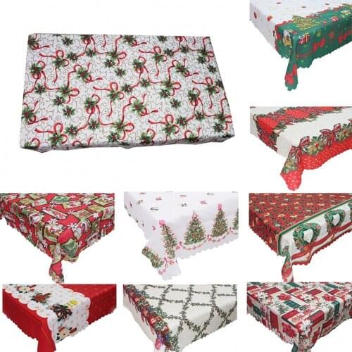 150x180cm Christmas Themed Printing Table Cloth Rectangle Desk Cover Party Decor