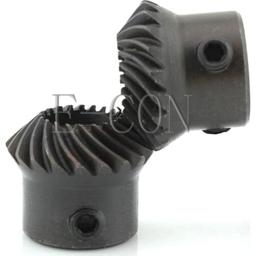 2pcs 1M20T Metal Umbrella Spiral Bevel Gear Helical Motor Gear 20Tooth 6mm/8mm Bore