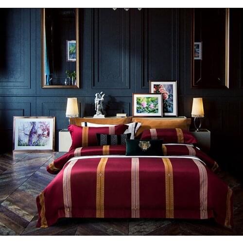 4/6/8/10Pcs Bedding Set Luxury Duvet Cover Set King Queen Size Bed Set Stripes European Quilt Cover Pillowcase