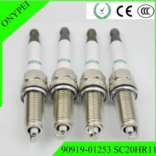 4pcs/lot SC20HR11 90919-01253 Iridium Spark plugs for Toyota corolla Carola Vios 1.6 AVENSIS Saloon YARIS Lexus
