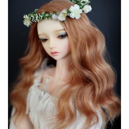 Doll accessories 1/3 bjd wig doll hair wig long big curly wavy girl female gentle goddess middle parted high temperature - GA86