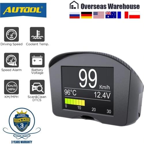 AUTOOL X50Plus Multi-Function Car OBD Smart Digital Meter Alarm Water Temperature Gauge Digital Voltage Speed Meter Display