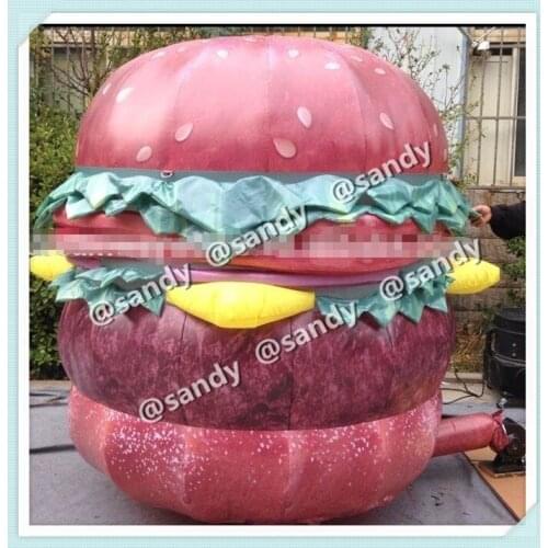 Free air ship to door,4MH giant inflatable hamburger,inflatable burger,inflatable food for advertising