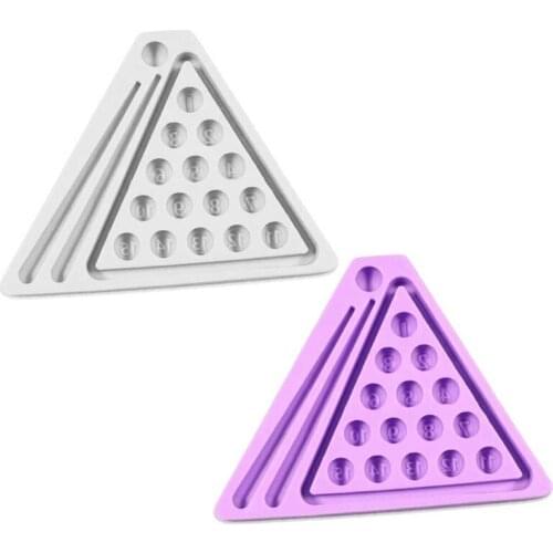 Billiard Balls Set Resin Casting Mold Pool Table Triangle Ball Rack Candle Soap Silicone Mould Billiard Balls Set Mold J60E