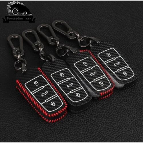 Carbon fiber Car Key Case Cover For Volkswagen VW Golf 7 4 Passat B5.5 B6 B8 B7 CC Polo T5 Tiguan Jetta 6 Scirocco UP Key Fob