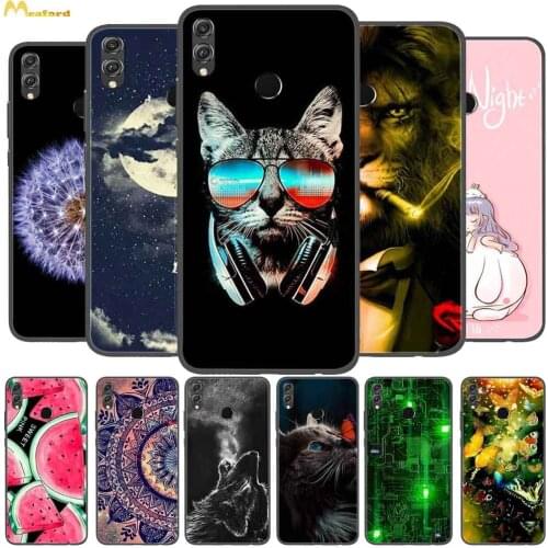 For Huawei Honor 8X Max Case Cool Cat Lion Silicone Soft Phone Cover for Honor 8X 8C Case Black TPU Bumper Honor8X 8 X Coque 8c