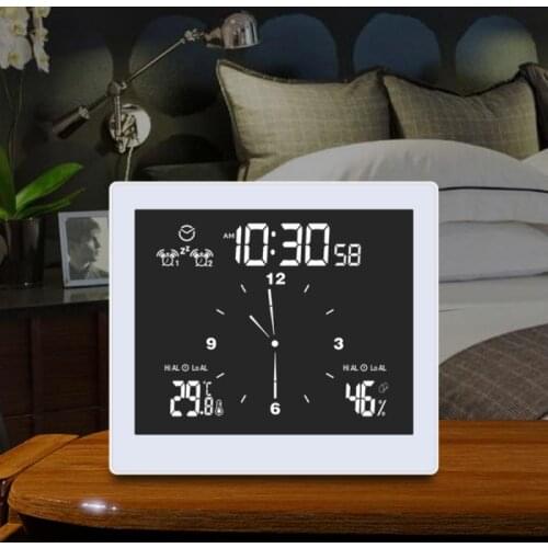 2021 LCD Digital Bathroom Wall Clock Waterproof Water Splashes Shower Clocks Timer Temperature Humidity Kitchen Washroom Timers