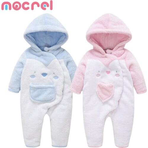 Baby Romper Suit Hooded Baby Climb Clothes In Winter One Hundred Days Long Sleeve Full Boy Three Months Baby Clothes Footies