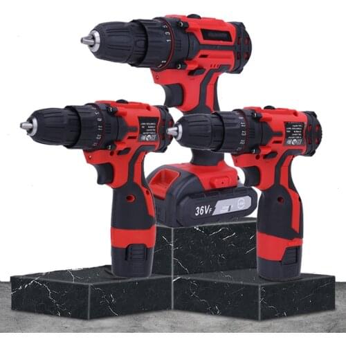 12V 18V 36V Impact Drill 35 N.m Cordless Drill Electric Screwdriver Rechargeable Battery Mini Power Multitool LED Power Tools
