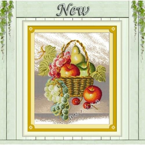 Fruit plate colourful grapes orange painting counted printed on canvas DMC 11CT 14CT Cross Stitch kits needlework embroider Sets
