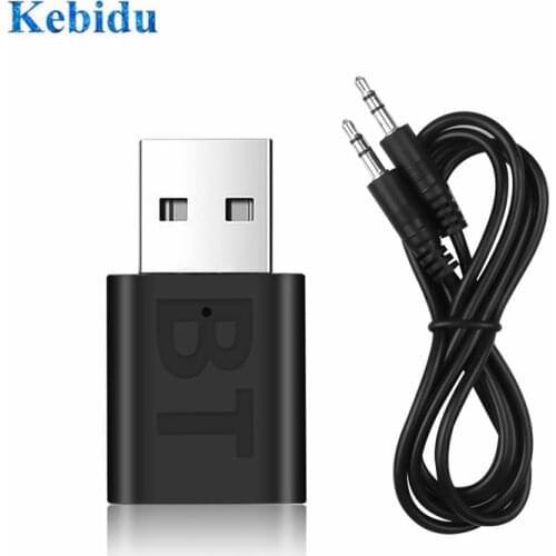 KEBIDU Bluetooth5.0 Car Stereo Music AUX Adapter Wireless USB Bluetooth Audio Receiver Adapter Home for Car PC Phone Tablet MP3