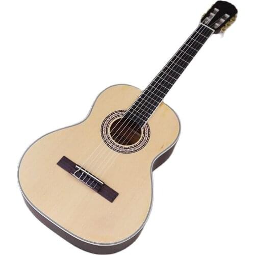36 inch classical guitar natural color full size design wood guitar matte finish 6 string classic guitar with small flaw