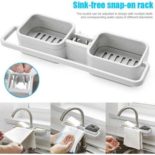 Sink Basket Kitchen Faucet Storage Rack Holder Soap Sponges Caddy Organizer Kitchen Supplies