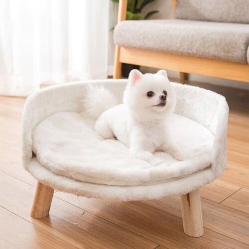 Round Plush Dog Bed House Dog Mat Winter Warm Sleeping Cats Nest Soft Long Plush Dog Basket Pet Cushion Portable Pets Supplies