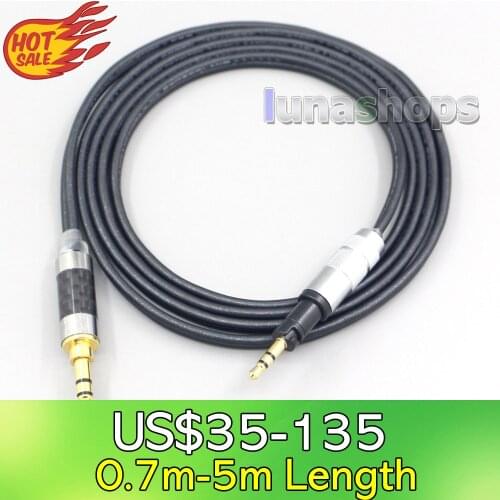 LN007128 2.5mm 3.5mm 4.4mm XLR Black 99% Pure PCOCC Earphone Cable For Sennheiser Momentum 1.0 2.0 On-Ear Headphones