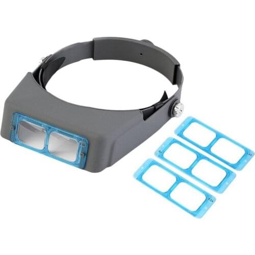 1pcs Double Lens Head-mounted Headband Reading Magnifier Head Wearing Magnifying Glass Loupe 4 Magnifications Glasses