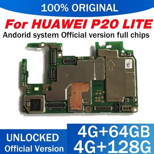 With Full Chips Good Working For Huawei P20 LITE Motherboard For HUAWEI P20 LITE Mainboard 100% Unlocked Logic Board 64GB 128GB