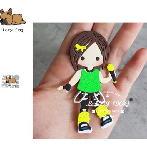 Female Rock Singer Metal Cutting Dies Scrapbooking Stencil DIY Mold Knife Craft Embossing Die Cuts Card Making New Dies For 2020