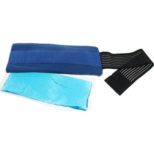 Reusable Gel Ice Pack, Hot Cold Pad with Strap for Migraine Relief, Headache, Elbow, Ankle, Knee Pain and Sports Injuries