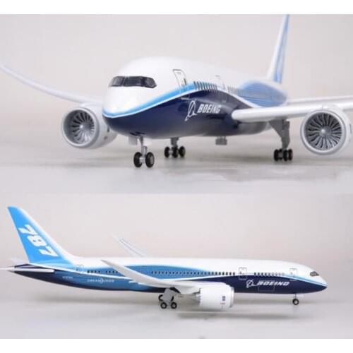 1/130 scale 47CM aircraft model Boeing 787 B787 Dreamliner passenger aircraft model with lights and wheels F collection display