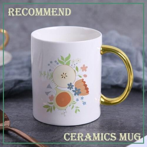 Cartoon fruit pattern Mug 400ml,coffee cup personalized drinking cup couple milk Mugs Drinkware Nice Gifts KTZW-020