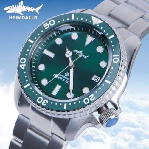 HEIMDALLR Mens Dive Watch Sharkey SKX007 Sapphire Crystal C3 Luminous 200M Waterproof NH35A Automatic Mechanical Diver Watch