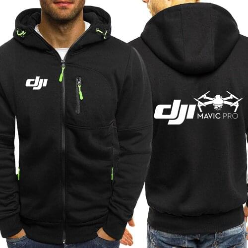 New Dji Mavic Pilot Logo Autumn Mens Casual Long Sleeve Mans Hoodies Sweatshirts Slim Zipper Hoody Sweatshirt Streetwear Coat