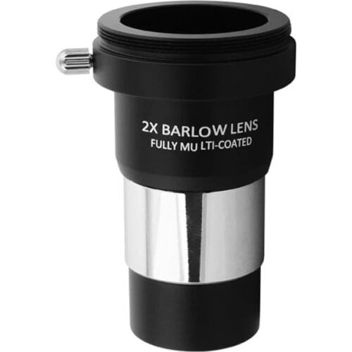 1.25 Inch Barlow Optical Glass Lens Metal Frame 2x/3x/5x Astronomical Telescope Eyepiece M42x0.75 Threaded Fitting
