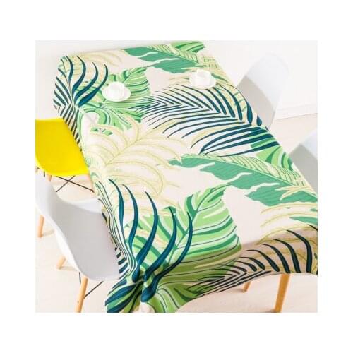 Thicken nordic linen tablecloth table cloth garden fresh green forest leaf simple modern coffee home decoration table cover gift