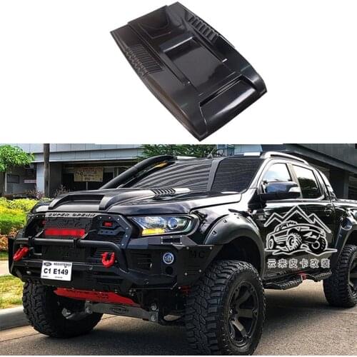 Fit For Ford Ranger Wildtrack T6 T7 T8 2012-2020 ABS Black Bonnet Scoop Hood For Endeavour Everest 2016 2017 2018 2019 2020