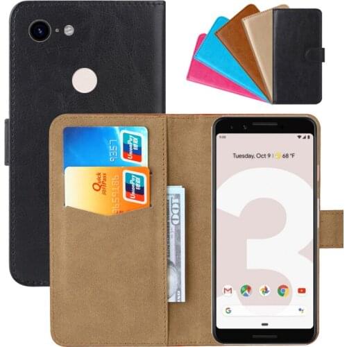 Luxury Wallet Case For Google Pixel 3 PU Leather Retro Flip Cover Magnetic Fashion Cases Strap
