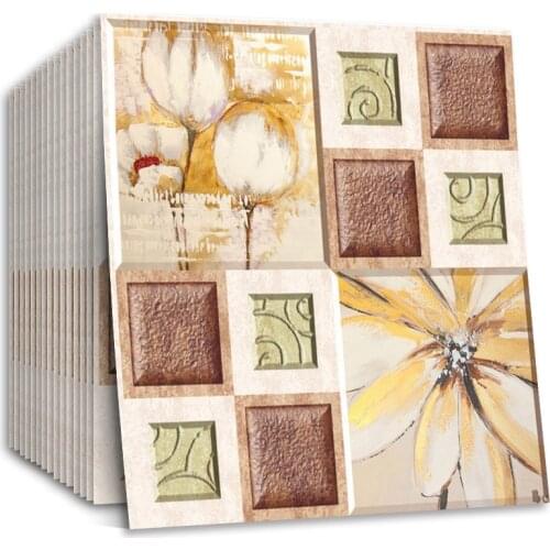 Self Adhesive Wall Paper for A Bathroom Kitchen Bedroom Living Room Sticker 3D Vintage Flowers Wallpaper Soft Wall Cover Murals