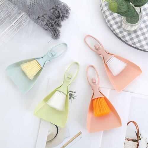 Convenient Practical Creative Multifunctional Mini Handy Desktop Keyboard Sweep Dustpan Cleaning Brush Corner Broom Pan Set