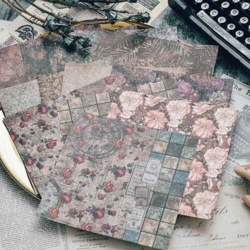 Vintage Rose Collage Manuscript TN Material Paper DIY Scrapbooking TAG. Base Collage Photo Album Gift Wrapping Decoration