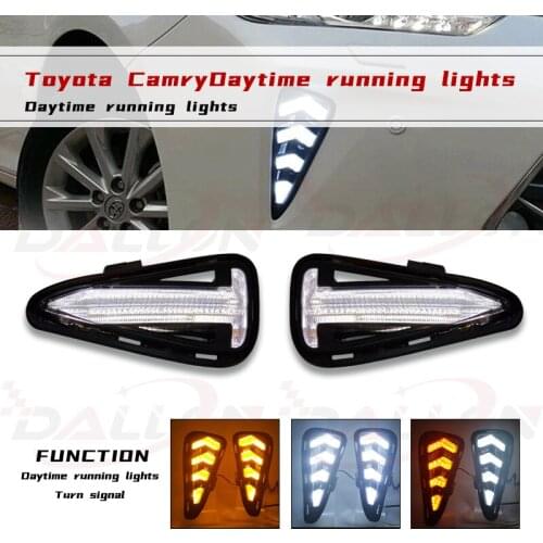 1 Set Car LED Daytime Running Light Daylight DRL Fog Light Cover For Toyota Camry 2015 2016 2017 Car Accessories