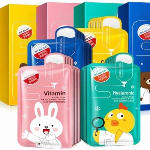 10pcs/lot BIOAQUA Moisturizing Face Mask Anti Wrinkle Anti Aging Skin Care Facial Mask Collagen Hyaluronic Acid Sheet Mask