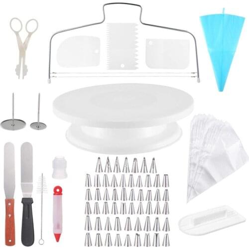 100pcs Cake Decorating Tip Sets Pastry Bag Confectionery Accessories Nozzle Stainless Cream Cake Baking Tools