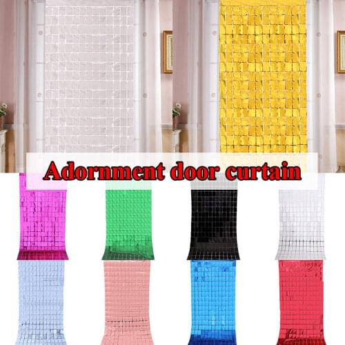 1x2m Square Rain Silk Curtain Party Background Wall Decoration Curtains Shiny Square Curtains DIY Sequin Background Curtains